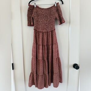 Sadie & Sage Midi Dress Off The Shoulder Floral Dress NWOT